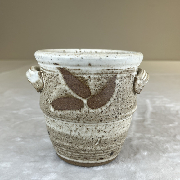 Studio Art Pottery Crock w/Handles Hand Thrown 4.5” W x 5” T Signed BnftsCharity - Picture 1 of 10